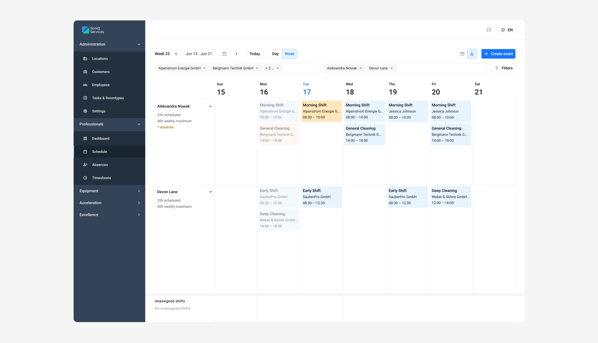 before-soniq-schedule