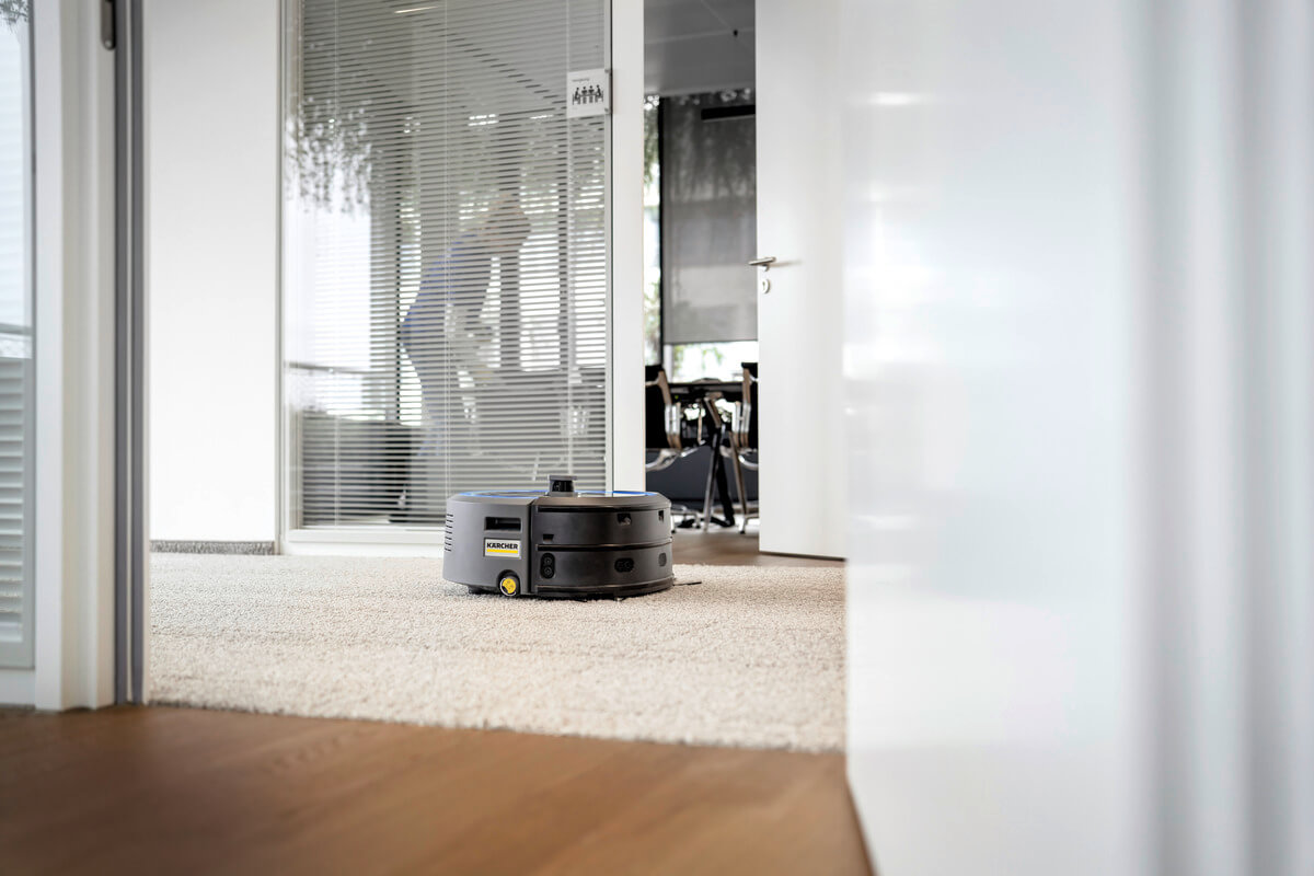 KIRA CV50 — Autonomous floor cleaning in operation KIRA CV50 robot autonomously cleaning a commercial floor space